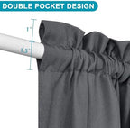Hiasan Front French Door Curtains for Window, Grey, 52W x 40L, 1 Panel - Image 3