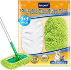 KEEPOW Reusable Microfiber Mop Pads Compatible with Swiffer Sweeper, 2 Pack by KEEPOW
