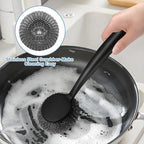 Scrubber with Handle Comes with Three Replacement Balls Steel Wool, Short Handle Scrubber, Steel Wool Scrubber Supplies Dish Scrubber, Stainless Steel Scrubber Tool Metal Scrubber for Dishes - Image 3