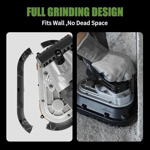 4" 3-Head Concrete Grinder, 2450W Concrete Floor Grinder with Bristle Dust Shroud & Vacuum, 6-Speed Diamond Grinding Machine for Concrete, Marble, Granite, Cement Floor Wall Polishing - Image 4