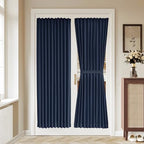 Vatge Door Curtain for Glass Door - Self Adhesive French Door Curtains Adjustable Window Coverings for Front/Back Doors, 1 Panel, W36 x L72, Navy by Vatge