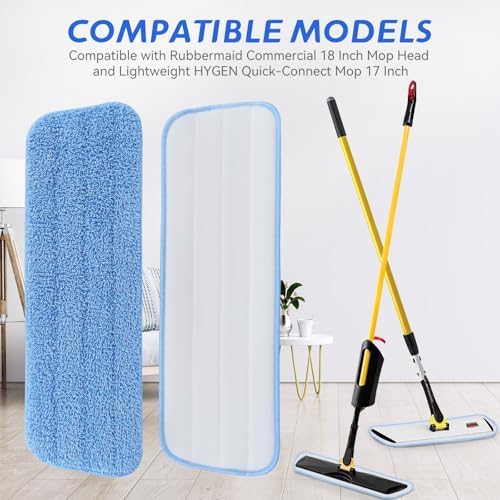 Replacement Microfiber Pad Fit for Rubbermaid Commercial 18 Inch and 17 Inch Mop - 10 Pack Wet & Dry Commercial Cleaning Reusable Refills Fit for Any Microfiber Flat Mop 18" 17" - Trapezium - Image 4