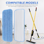 Replacement Microfiber Pad Fit for Rubbermaid Commercial 18 Inch and 17 Inch Mop - 10 Pack Wet & Dry Commercial Cleaning Reusable Refills Fit for Any Microfiber Flat Mop 18" 17" - Trapezium - Image 4