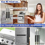 MRKG Refrigerator Door Handle Covers, Set of 4, Washable Without Fading or Cracking, Keep Your Kitchen Appliance Clean from Smudges, Drips, Food Stains, Oil. (Black, Grey) - Image 4
