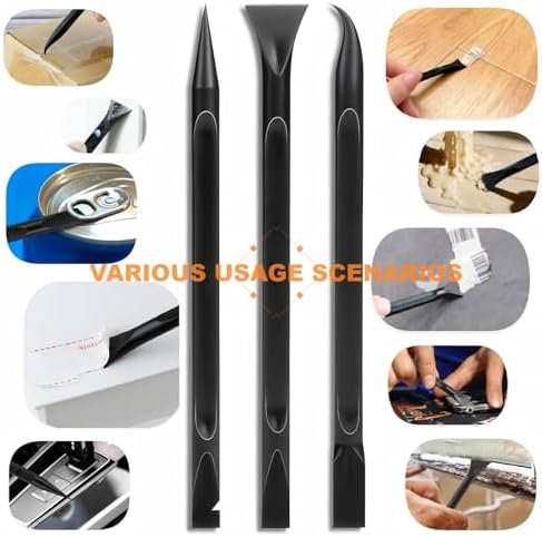DEKEones Razor Blade Scraper Tool Set, 9 Pack Razor Scraper with 30 Plastic & 30 Metal Blades, Non Scratch Plastic Scrapers Tool for Stickers Label Grout Removal - Image 4