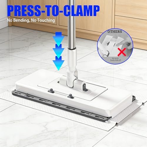 New Hands Free Multi Purpose Flat Mop with 10 Reusable Cloths - Image 3