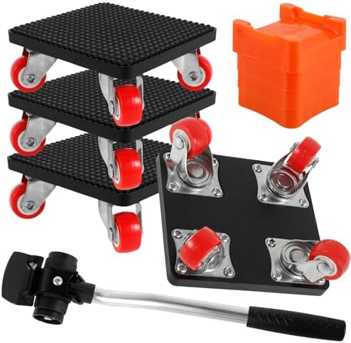 4 PCS Furniture Dolly Furniture Movers, 360° Rotation 4 Wheels Furniture Lift Mover Tool, 880 Lbs Capacity Furniture Moving Sliders,Carbon Steel Furniture Lifter Set for Sofa Fridge Cabinet Appliance by KOUISYY