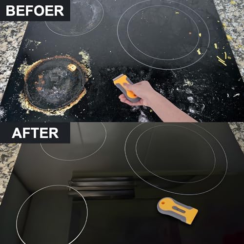 Razor Blade Scraper Tool with 15pcs Extra Blades, Multi-Surface Glass Stove Top Scraper for Paint, Window, Old Label, Decal Sticker, Ceramic Cooktops, Ovens - Image 5