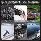 Compressed Air Duster- 130000RPM Rechargeable Electric Air Duster for PC Keyboard, Mini Dust Blower Cordless Air Blower Jet Dryer Turbo Fan Handheld Blower for Car Home Office - Image 3