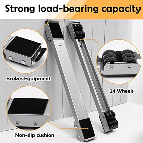 4 PCS Extendable Furniture Appliances Rollers, Mover Tools for Moving, Grey - Image 5