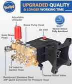 TOOLCY 1" Shaft Pressure Washer Pump 4400 PSI with Adjustment Unloader - Image 4