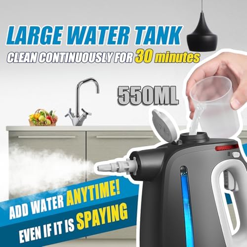 Pressurized Handheld Steam Cleaner with 14 PCS Accessories&Safety Lock, Multi-Purpose Hand Steamer for Cleaning, Portable Steam Cleaner for Home,Car,Grout,Furniture,Bathroom,Kitchen,Tiles&Couch - Image 2