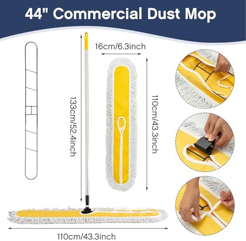Suclain 2 Pack Dust Mop with Adjustable Handle, Floor Sweeper, 43 Inch - Image 2