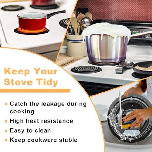 W10290350 W10290353 Porcelain Burner Drip Pans Compatible with Whirl-pool Electric Stove Range Top Drip Bowls Includes 1 Large 8-Inch and 3 Small 6-Inch Drip Pans Black by Cenipar - Image 5