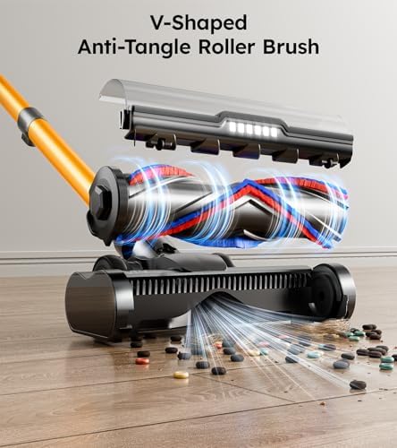 Cordless Vacuum Cleaner, 650W/60Kpa/70 Mins Cordless Stick Vacuum, Self-Standing Wireless Vacuum with LED Displsy, 1.8L Dust Cup, Anti-Tangle Vacuum Cordless, Vacuum Cleaners for Home/Pet Hair/Carpet - Image 5