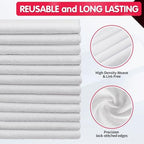 FIXSMITH White Microfiber Cleaning Cloth, Pack of 50, 16"X12" Cleaning Rags for Housekeeping and Kitchen, Reusable Shop Towels, Microfiber Towels for Cars, Lint Free, Scratch-Free, Highly Absorbent - Image 3