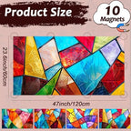 4 Pcs Fluorescent Light Covers for Classroom Ceiling Light 4 x 2 Feet Decorative Magnetic Lights Cover Filters Easy Install for School Office Home Hospitals Drop Ceiling Supplies (Retro Stained Glass) - Image 2