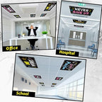 8Pcs Inspirational Fluorescent Light Covers for Classroom Ceiling Light 4x2Ft Motivational Word Magnetic Lights Cover Filter Easy Install for Back to School Office Hospital Ceiling Supply (Blackboard) - Image 5