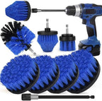 8 PackDrill Brush Attachment Set, 1/4in Power Scrubber Brush + Extend Long Rod, Brush Drill Attachment, Power Cleaning Scrub Brush for Bathroom, Tub, Tile, Corner（Blue） by Tialero