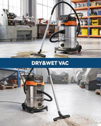 Industrial Wet Dry Shop Vacuum 2-Motors, 16 Gallon 2400W Heavy Duty Power - Image 4