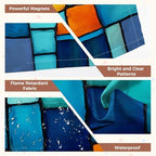 6 Pcs Fluorescent Light Covers for Ceiling Lights Colorful stained glass window Abstract stained glass Art Nouveau Magnetic Decorative Shade Filters 4x2 ft for Classroom Office Hospital Decor - Image 4