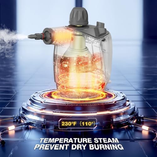 TICYACK Handheld Steam Cleaner, 500ML & Continuous Steam, 16 PCS, White - Image 2