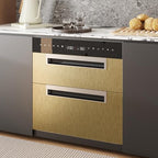 CRE8TIVE Thick Brushed Brass Gold Stainless Steel Contact Paper Peel and Stick Kitchen Wallpaper Metallic Gold Wallpaper Removable Self Adhesive Refrigerator Vinyl Wrap for Cabinets Furniture 12"x354" - Image 5