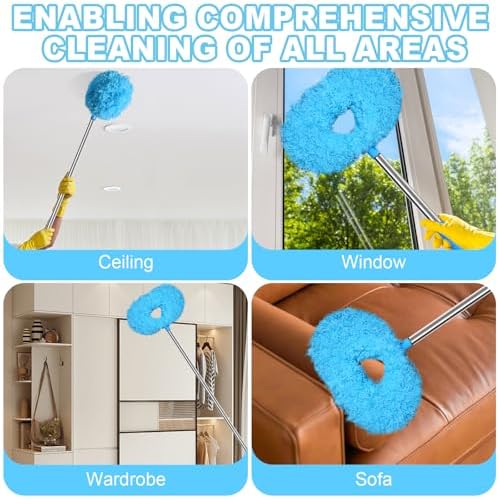 Eunice Ceiling Fan Cleaner Duster with Extension Pole,Blue 4.2FT - Image 3