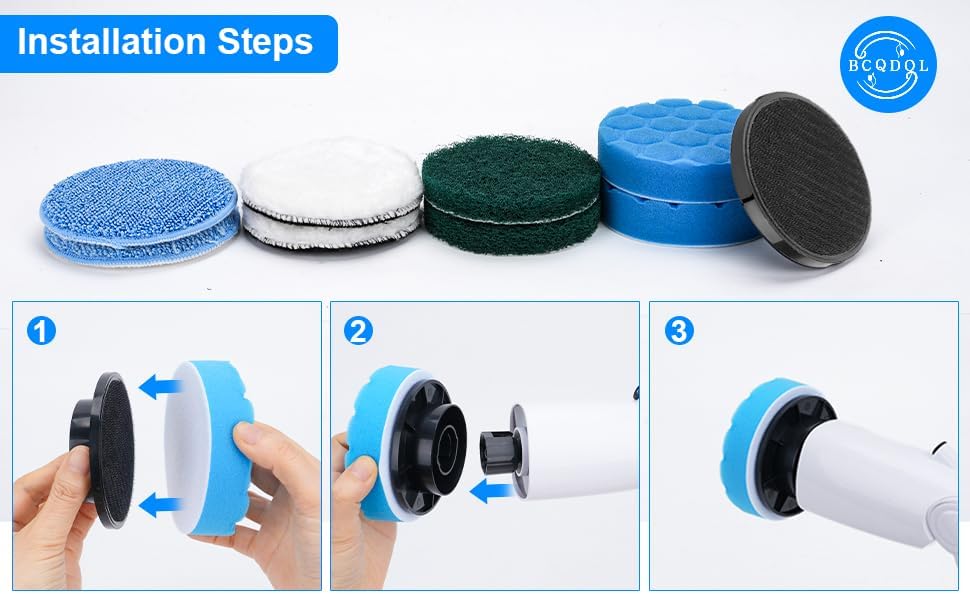 Electric Spin Scrubber Replacement Brush Heads Set, 8 Pieces, Multiple Brushes for Bathroom,Kitchen,Glass, Leather, Car Cleaning - Image 6