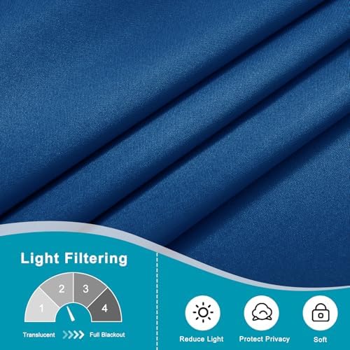 Hiasan French Door Curtains Privacy, Royal Blue, 52W x 40L, 1 Panel - Image 5