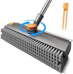 3-in-1 Floor Scrub Brush with Long Handle, Scrape and Heavy-Duty Stiff Bristle Floor Scrubber Brush with Squeegee and Tweezer for Cleaning Tile Kitchen Wall Deck Bathroom Patio Garage by Unknown