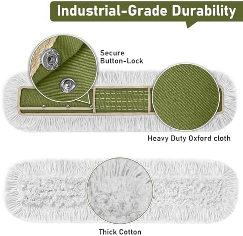 36" Commercial Dust Mop Pads Refills: Reusable Mop Head Replacement - Image 3