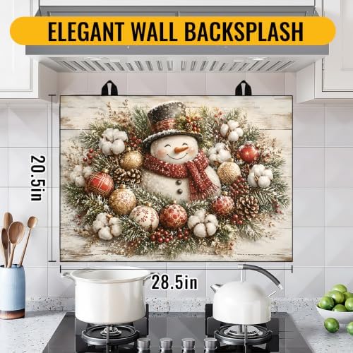 NYZE Christmas Snowman Stove Top Cover for Electric Glass Cooktop 28x20 in - Image 3