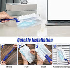 100 Pcs Duster Refills Bulk, Thickened Duster Refill Electrostatic Duster Head, Duster Refills for Cleaning with 4 Handles, Disposable Duster Refills for Cleaning Blinds, Ceiling Fans(Blue) - Image 5