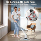 PUFTEM Electric Spin Scrubber, Cordless Shower Scrubber, Adjustable Handle - Image 2