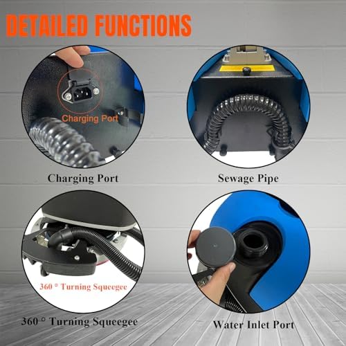 Emotor Commercial Walk Behind Floor Scrubber Machine Portable Tile Cleaning - Image 4