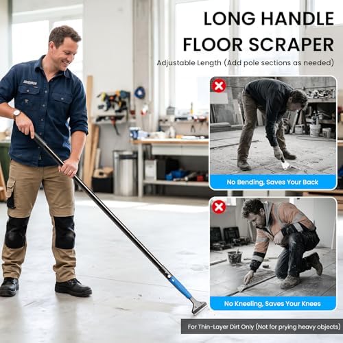 Floor Scraper - 8'' To 67'' Adjustable Long Handle - Image 3