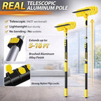 24 Feet High Reach Squeegee Window Cleaner Kit with 5-18Ft Extension Pole - Image 4