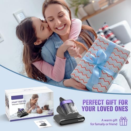 Bed Vacuum Cleaner Mattress Vacuum Cleaner,16Kpa Powerful Handheld Vacuums with UV-C Light & Double Dust Cup & High Heating & Ultrasonic & HEPA Filter for Bed Sofa(Corded, Black & Purple) - Image 7