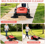 43" Walk Behind Floor Sweeper, 15Gal Large Capacity Industrial Push Sweeper - Image 5