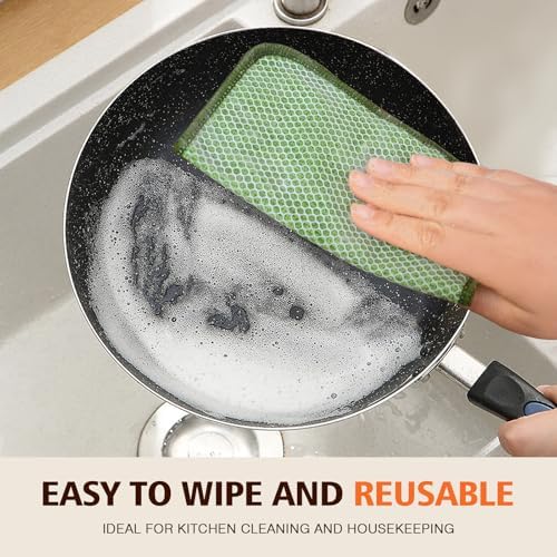 KinHwa Dish Cloths for Washing Dishes with Scrub Side, Microfiber Dish Rags - Image 5