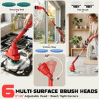 NATBEESY 2 in 1 Electric Spin Scrubber Compatible with Milwaukee 18V Battery (Tool Only), Dual Head Power Scrubber, 680/1200 RPM, 45° Adjustable Head, Extendable Handle for Tile, Tub, Floor & Bathroom - Image 6