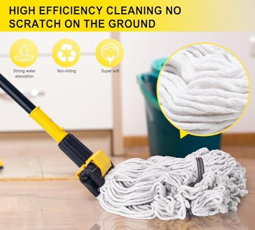 KeFanta 60" Heavy Duty Commercial Mops,Looped-End String Industrial Mop - Image 3