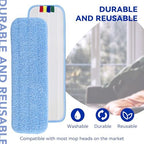 Replacement Microfiber Pad Fit for Rubbermaid Commercial 18 Inch Mop Head - 10 Pack Update Wrapping Wet & Dry Commercial Cleaning Reusable Refills Fit for Any Microfiber Flat Mop System 18" - Image 7