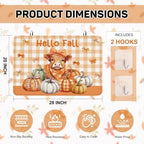 Hello Fall Highland Cow Stove Top Cover for Electric Stove 28" x 20", Pumpkin Glass Cooktop Protector, Non-Slip Rubber Glass Top Stove Cover, Farmhouse Thanksgiving Kitchen Decor - Image 2