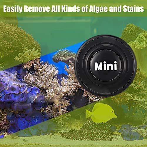Cunhill 2 Pieces Mini Aquarium Glass Cleaner Magnetic Algae Scraper 1.57 x 1.38 Inch No Scratch Fish Tank Glass Cleaner Magnetic Brush for Thick Fish Tank Glass Acrylic Aquarium(Black) - Image 5