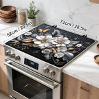 White flower Stove Top Cover Retro Flower Gas Stove Top Cover for Home Decoration Kitchen Pad Non-Stick Washable Cooktop Covers Countertop Protector Keep Stove Clean 28"x20" - Image 4