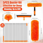 30 Feet High Reach Duster Kit with 2-24 ft Extension Pole for Fans, Orange - Image 2