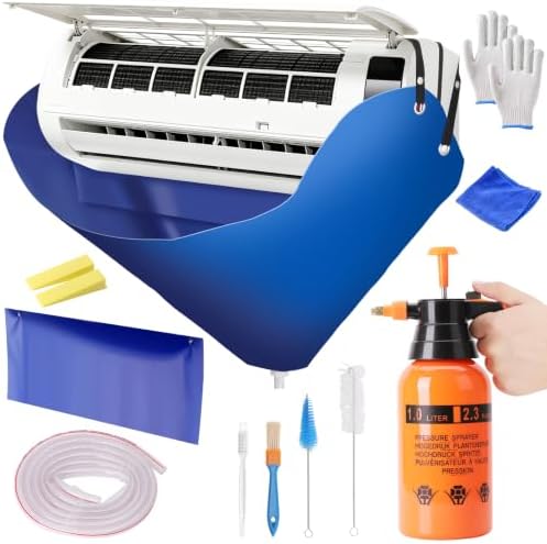 Ac Cleaning Bag with Wall Protection Cloth, 13Pcs Mini Split Cleaning Kit, Ac Cleaning Kit, Air Conditioner Cleaning Kit, Split Ac Unit Cleaning Kit, Mini Split Air Conditioner Cleaning Bag by SOUTHSILK