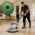 12" Cleaning Orbiter Pads - Commercial Floor Buffer Pads for Hardwood Floor Maintenance, Scrubbing, Polishing & Stripping - Compatible with Orbiter Machines (Green) - Image 6
